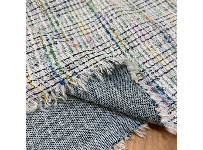 Sélection Coup de coudre - Tissu Jersey Maille Milano à Carreaux Lurex Vert