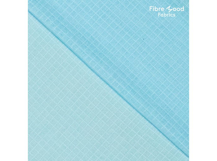 Fibre Mood - Tissu Voile de Coton "London" Couleur Bleu Cielà Motif Petits Carreaux