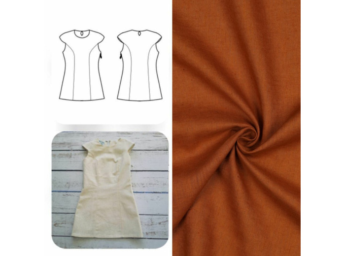 Christine Charles – Kit Couture Robe Yselda Uni Couleur Écureuil