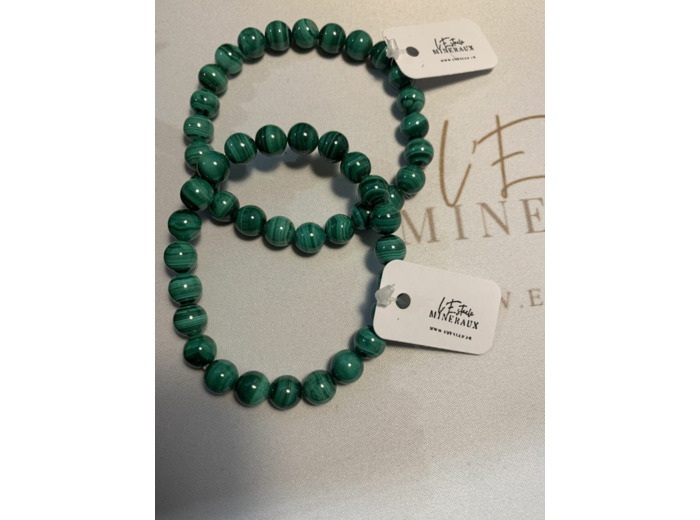 Bracelet en malachite de 8 mm