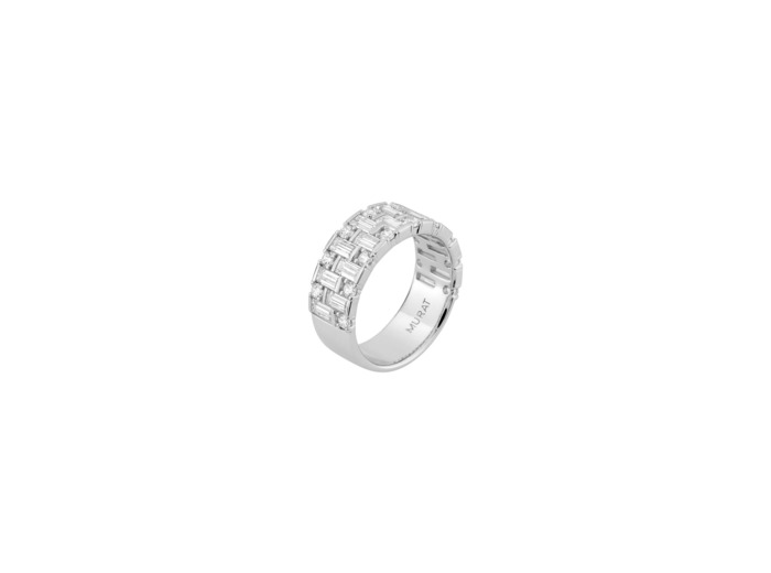 Bague Murat Façades en argent rhodié et oxyde de zirconium