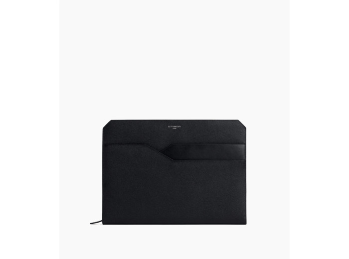 Pochette ordinateur Gaston en cuir grain croisé