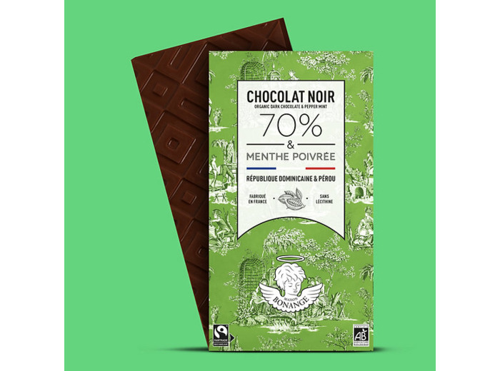 Noir 70% Bio & Menthe Poivrée 80g