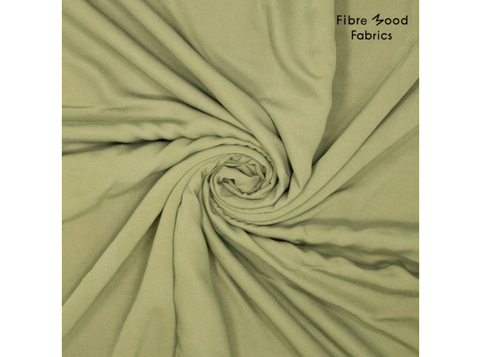 Fibre Mood - Tissu Aspect Tencel en Viscose Melangé  "Ivanna" Uni Couleur Kaki