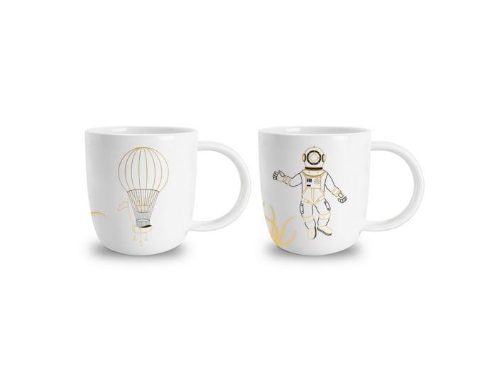 Accessoires Coffret 2 mugs Noël 2025 - Montgolfière et scaphandrier