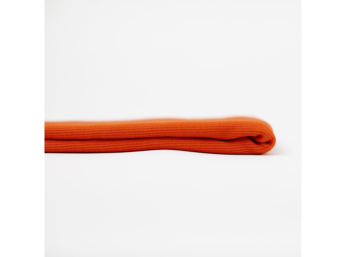 See You at Six - Tissu Jersey Bord-Cotes Uni Couleur Rouge Flamme