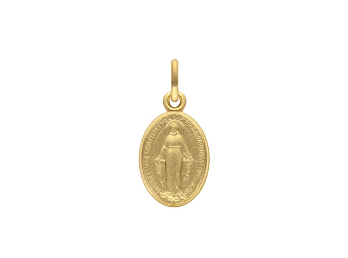 Médaille Arthus Bertrand Vierge Miraculeuse de Camus 2 faces 12 mm or jaune sablé