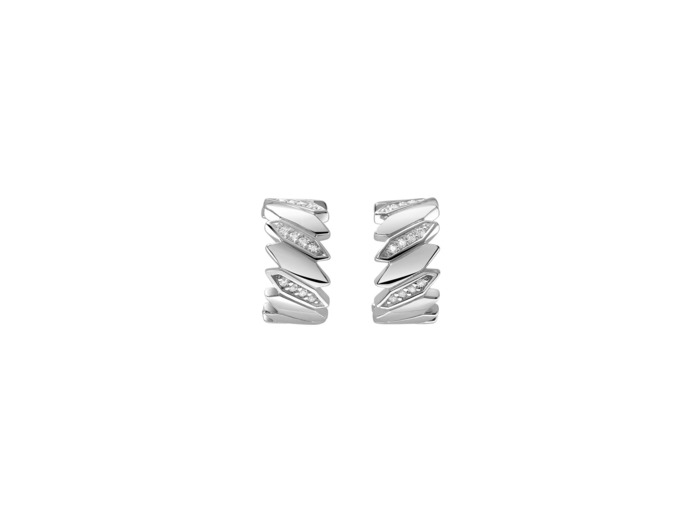 Boucles d'oreilles Murat Minuit en argent rhodié et oxyde de zirconium