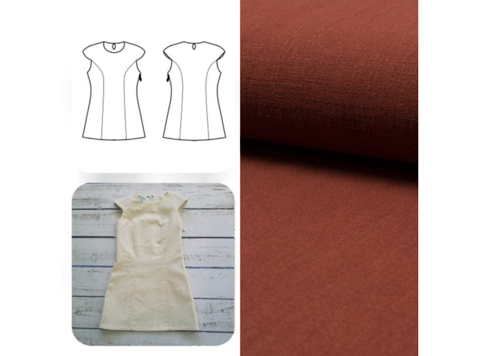 Christine Charles – Kit Couture Robe Yselda Uni Couleur Rouille