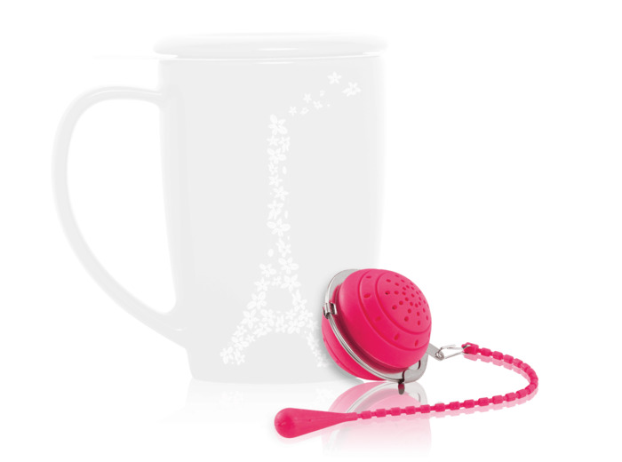 Autour du thé Infuseur boule 4,5cm 1 tasse rose en silicone