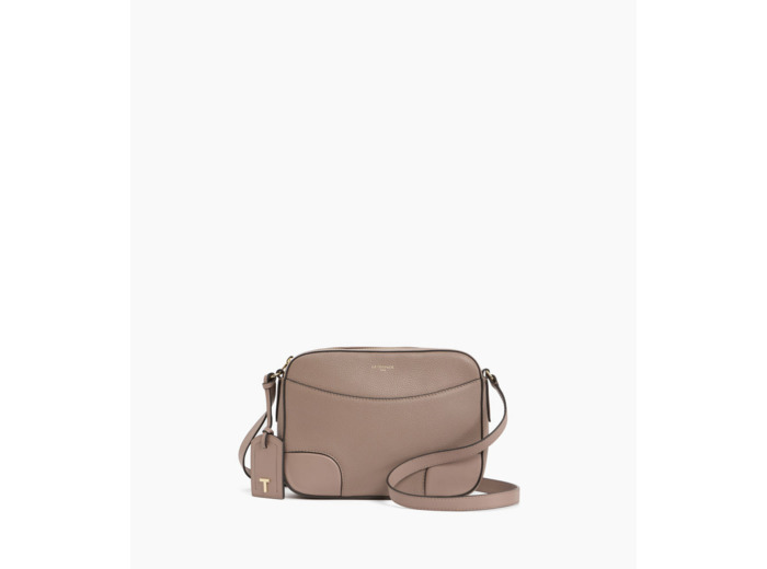 Sac bandoulière moyen modèle Romy en cuir grainé et lisse