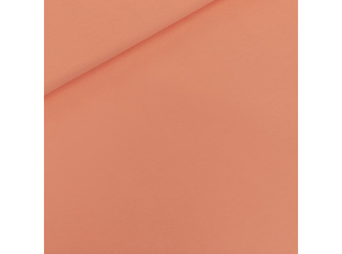 See You at Six - Tissu French Terry Coton Uni Couleur Rose Papaya Punch