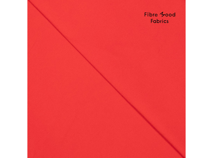 Fibre Mood - Tissu Denim Léger Stretch "Ramona" Uni Couleur Rouge Vif