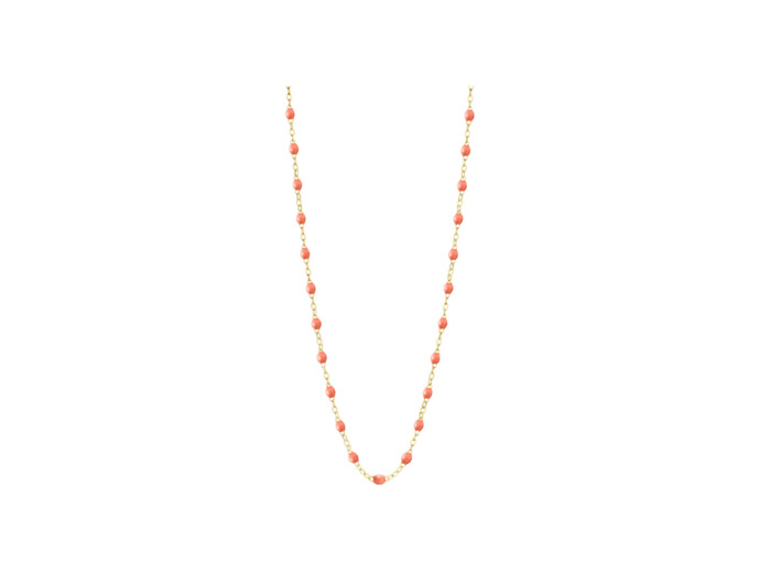 Collier Gigi Clozeau Classique en or jaune et résine saumon, 42cm