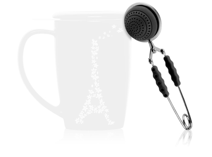 Autour du thé Infuseur cuillère 4,5cm 1 tasse en silicone noir