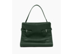 Sac porté épaule modèle maxi Emie en cuir lisse et refente de velours