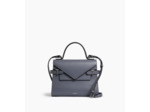 Sac à main double rabat moyen modèle Emilie en cuir grainé