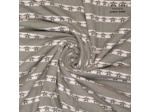 Fibre Mood - Tissu Jacquard de Coton Bio "Thea" Rayures Floral Vert Kaki
