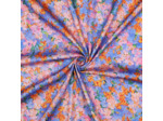 Sélection Coup de coudre - Satin De Viscose Imprimé  Motif Floral Aquarelle sur Fond Bleu Violet