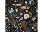 See You at Six - Tissu Satin de Viscose Ecovero Imprimé "Evening Meadow" sur le Fond Noir