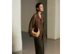 Petit sac hobo Juliette effet raphia et cuir lisse