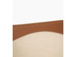 Pochette zippée en toile coton et cuir grainé