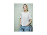 Fibre Mood - Tissu Jersey de Lin "Thalia"Uni Blanc