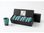 COFFRET 4 TASSES JAPONAISES TURQUOISE