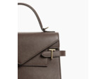 Sac à main double rabat moyen modèle Emilie en cuir grainé