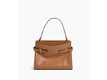 Sac porté épaule grand modèle Emie en cuir lisse et refente de velours