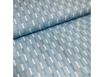 Sélection Coup de Coudre - Tissu Broderie Anglaise Bleu Clair Ajouré à Motif Traits