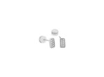 Puces d'oreilles Murat Les Pavés en argent rhodié et oxyde de zirconium