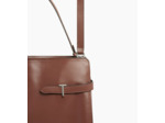 Sac porté épaule modèle maxi Emie en cuir lisse et nubuck