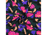 Nerida Hansen - Tissu Popeline de Viscose Lenzing Ecovero "Amira Floral" Vert Foncé et Lilas