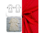 Christine Charles – Kit Couture Robe Eleanora Viscose Plumetis Uni Couleur Rouge Feu