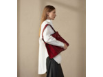 Sac porté épaule modèle maxi Emie en cuir lisse et nubuck