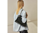 Sac porté épaule grand modèle Emie en cuir lisse et nubuck