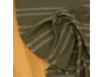 Sélection Coup de coudre - Tissu Sergé de Viscose Kaki aux Rayures Lurex Argent