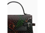 Sac à main double rabat moyen modèle Emilie en cuir effet python