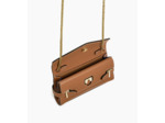 Sac pochette avec bandoulière double rabat Emilie en cuir grainé