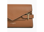 Sac pochette avec bandoulière double rabat Emilie en cuir grainé