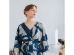 See You at Six - Tissu Mélange Lin et Viscose Imprimé “Drifting Course”