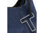 Petit sac à main Juliette en cuir suède effet denim