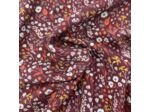 Cotton+Steel Fabrics - Tissu Popeline de Viscose Imprimé Fleurs de Champs "Dear Isla" sur le Fond Bordeaux