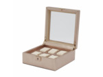 Boîte de rangement pour 6 montres Wolf 1834 Palermo en cuir doré rose