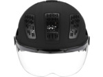 ABUS Hyban 2.0 ACE Casque de vélo de Ville Robuste avec visière, lumière et Coque Rigide en ABS pour la Vie Quotidienne pour Homme et Femme Noir (velours). M