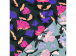 Nerida Hansen - Tissu Popeline de Viscose Lenzing Ecovero "Amira Floral" Vert Foncé et Lilas