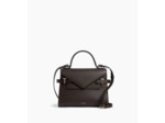Sac à main double rabat moyen modèle Emilie en cuir grainé