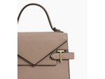Petit sac à main double rabat Emilie en cuir grainé