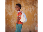 See You at Six - Tissu French Terry de Coton Imprimé "Flip Flops" sur le Fond Rouge Puffin Bill